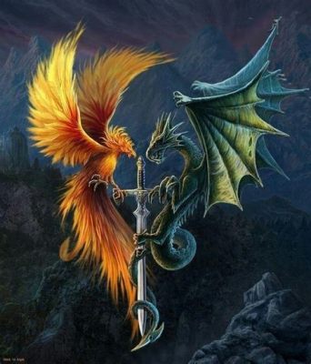 Le Dragon et le Phénix : Un Tableau Vibrant de Mythologie et de Symbolique Subtile!