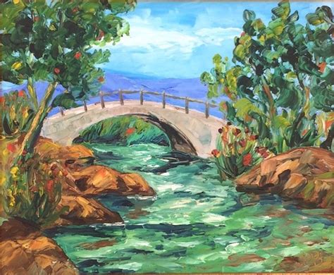 Le Pont sur la Rivière Rouge : Un Tableau de Paysage Délirant et Vibrant!